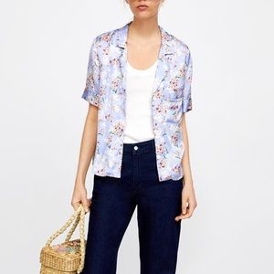 Floral short sleeve button up